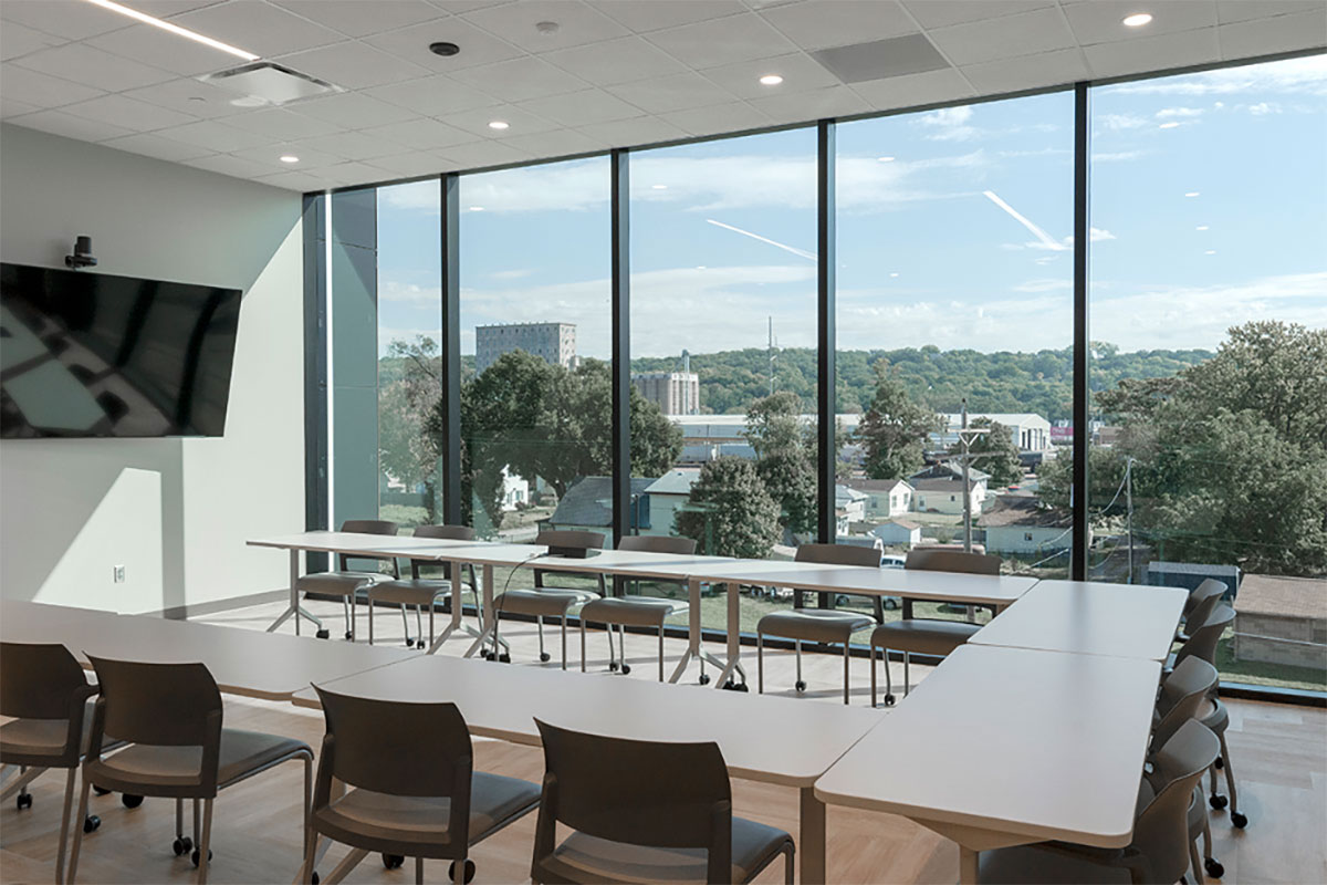 Figure 3: Interior image of Iowa West Foundation Collaboration conference room by Slate Architecture